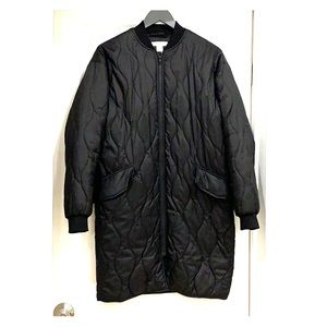 H&M black down jacket coat size 4